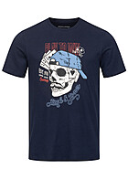 Jack and Jones Heren T-shirt met Play to Win Skull Print navy blazer blauw
