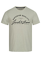 Jack and Jones Heren T-shirt met Logo Print en Ronde hals wrought iron grijs