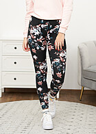 Urban Classics Dames Legging met bloemenprint zwart veelkleurig