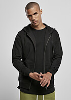 Urban Classics Heren Basic Zip Hoodie met 2 zakken zwart