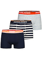Jack and Jones Heren NOOS 3-Pack Boxershorts multicolor gestreept navy blauw grijs