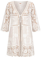 Aiki Dames Kanten Vest met Knoopdetail off wit