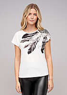 Cloud5ive Dames T-shirt van viscose met dromenvangerprint wit