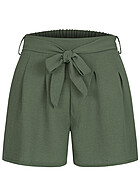 Cloud5ive Dames Muslin Shorts met Tie Belt kaki