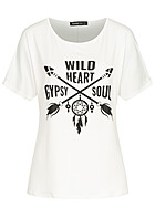 Cloud5ive Damen T-Shirt Wild Heart print weiss