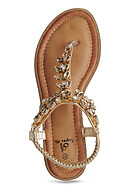 Seventyseven Lifestyle Damen Schuh Sandale mit Schmucksteinen gold beige