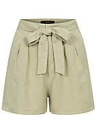 Vero Moda Damen NOOS Shorts kurze Hose mit Bindegrtel reseda grn