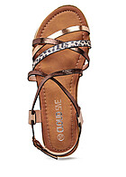 Cloud5ive Dames Schoenen Strap sandalen met details in goud en leo print tan bruin