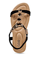 Cloud5ive Dames Band sandalen met decoratieve zirkonia stenen zwart