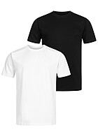 Seventyseven Lifestyle Herren 2-Pack Basic T-Shirt weiss und schwarz