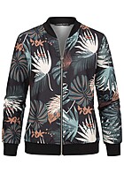 Cloud5ive Dames Blouson bomberjack met tropische print zwart