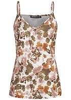 Cloud5ive Dames Top met bloemen en vlinderprint beige