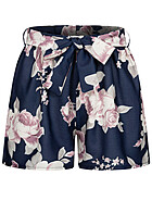 Cloud5ive Dames Mousseline short met bloemenprint en bindceintuur navy