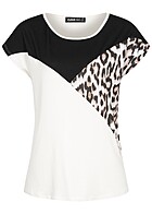 Cloud5ive Dames Leo Print Hart T-Shirt met Glitter