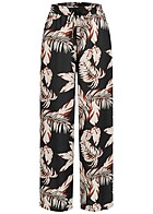 Cloud5ive Damen Viskose Sommer Hose mit Bndchen und Palmen Print schwarz