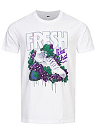Mister Tee Herren T-Shirt mit Rundhals und Fresh Print weiss