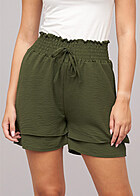 Cloud5ive Damen Musselin Shorts 2-Lagig mit Gummibund grn