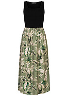 Cloud5ive Dames Maxi Jurk met palmprint zwart groen