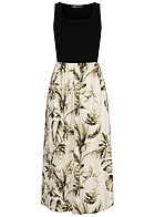 Cloud5ive Dames Maxi Jurk met palmprint zwart wit