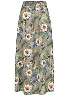 Cloud5ive Damen Longform Rock mit Strukturstoff und Tropical Print grn
