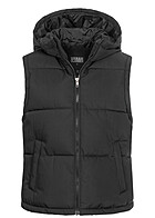 Urban Classics Dames Gewatteerd Vest met ritssluiting en zakken zwart