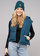 Urban Classics Dames Gewatteerd Vest met ritssluiting en zakken groen