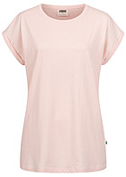 Urban Classics Dames T-Shirt met omgeslagen mouwen roze