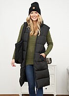 Urban Classics Dames Longform gewatteerd vest met ritssluiting en zakken zwart