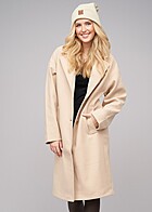 Urban Classics Dames Oversized Longform Coat met knopen en zakken beige
