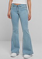 Urban Classics Dames Jeansbroek met lage taille en wijde pijpen in lichtblauwe gewassen look