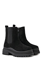 Cloud5ive Dames Schoenen Plateaulaarzen met rits en elastische riem zwart