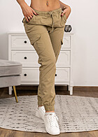 Urban Classics Dames Hoge taille cargobroek met 6 zakken beige