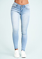 Cloud5ive Dames Skinny fit jeans met middelhoge taille en 5 zakken lichtblauw