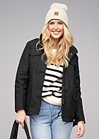 Brandit Dames US-Feldjacke met capuchon en rits 4-zakken zwart