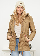 Brandit Dames Marsh Lake Parka Jas met ritssluiting en 4-zakken camel bruin