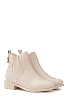 Seventyseven Lifestyle Dames Imitatieleren enkellaarsjes met ritssluiting beige