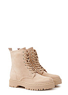 Seventyseven Lifestyle Dames Laarzen in velourslook met ritssluiting beige