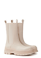 Seventyseven Lifestyle Dames Imitatieleren laarzen met ritssluiting aan de zijkant beige
