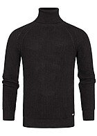 Rusty Neal Herren Grobstrick Rollkragen-Pullover Sweater schwarz