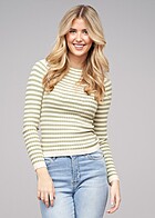 Pieces Dames NOOS Gebreide trui met strepen groen beige