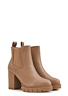 Seventyseven Lifestyle Dames Imitatieleren enkellaarsjes met ritssluiting khaki
