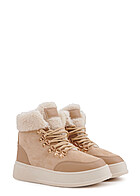 Seventyseven Lifestyle Dames Plateau sneaker met teddybont voering beige