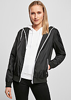 Build Your Brand Dames overgangsjacke met zipper en 2-pockets zwart en wit