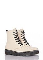 Seventyseven Lifestyle Dames Laarzen van kunstleer met ritssluiting beige zwart