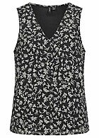 Vero Moda Dames Blouse met v-hals en bloemenprint zwart grijs
