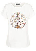 Cloud5ive Dames Viscose T-Shirt met bloemenprint wit
