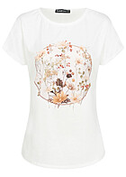 Cloud5ive Dames Viscose T-Shirt met bloemenprint wit