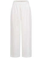 ONLY Dames NOOS Hoge taille linnen broek met elastische tailleband wit