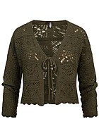 ONLY Dames NOOS Gebreid vest met strikdetail donkergroen