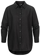 Vero Moda Damen NOOS Bluse Hemd mit Knopfleiste schwarz